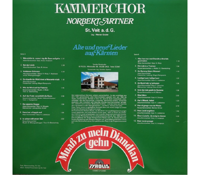 Kammerchor Norbert Artner - Mua zu mein Diandlan gehn 1980 LP
