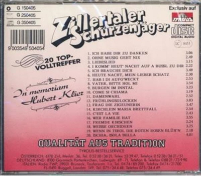 Schrzenjger (Zillertaler) - Im Memorian Hubert Klier 20 Top-Volltreffer