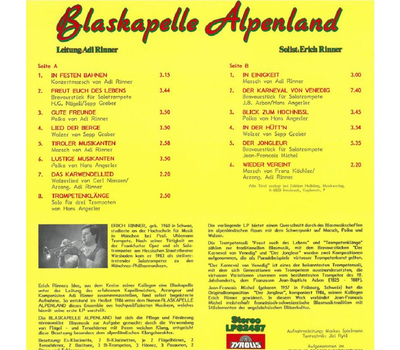 Blaskapelle Alpenland - In festen Bahnen 1987 LP