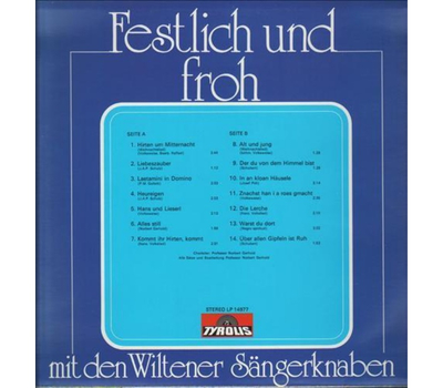 Wiltener Sngerknaben - Festlich und froh 1977 LP