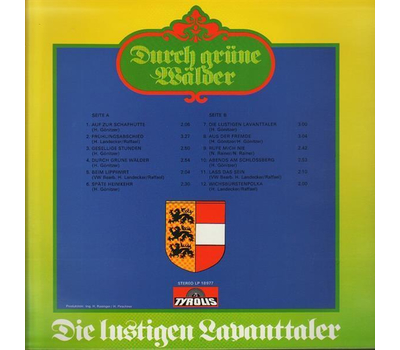 Die Lustigen Lavanttaler - Durch grne Wlder 1977 LP