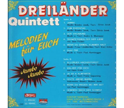Dreilnder Quintett - Melodien fr Euch LP Neu