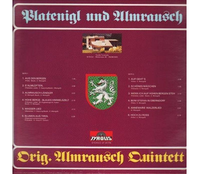 Orig. Almrausch-Quintett - Platenigl und Almrausch LP 1979