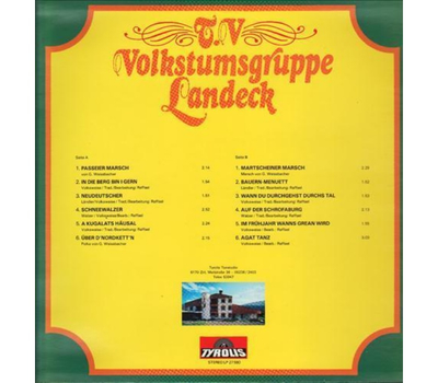 Trachtenverein Volkstumsgruppe Landeck - Passeier Marsch 1980 LP Neu