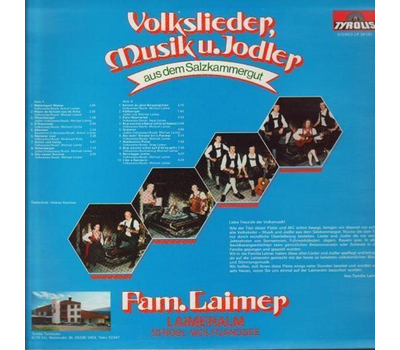 Familie Laimer - Volkslieder, Musik und Jodler aus dem Salzkammergut 1981 LP Neu