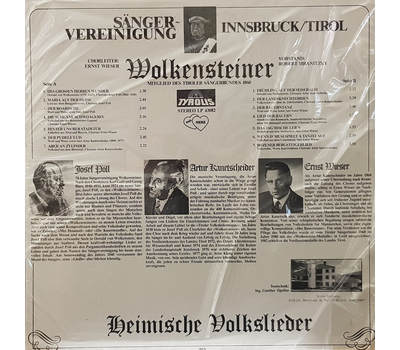 Sngervereinigung Wolkensteiner - Heimische Volkslieder 1982 LP