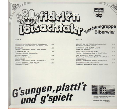 Die fidelen Loisachtaler - Gsungen plattlt & gspielt 20 Jahre 1983 LP Neu