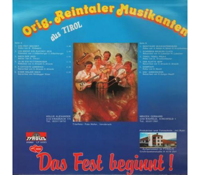 Orig. Reintaler Musikanten - Das Fest beginnt 1985 LP Neu