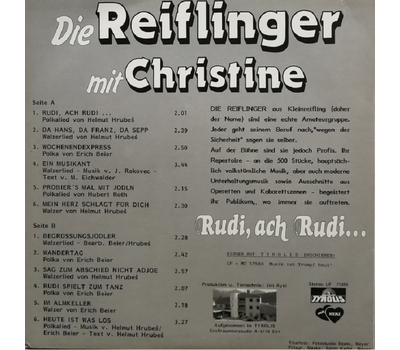 Reiflinger mit Christine - Rudi, ach Rudi ... LP 1986 Neu