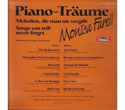Monica Sarell - Piano-Trume Melodien die man nie vergit 1986 LP Neu