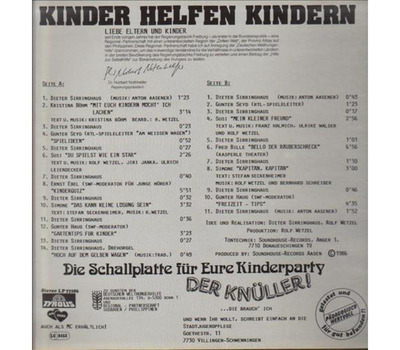 Kinder helfen Kindern - Mach mit Spiel mit Sing mit Die LP fr die Kinderparty 1986 LP Neu
