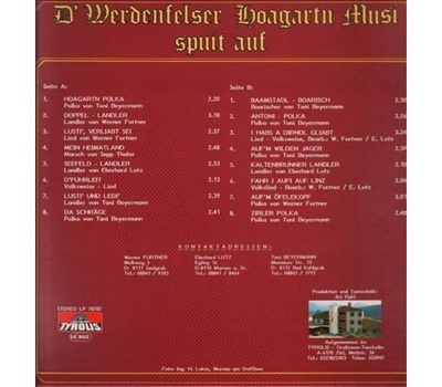 D Werdenfelser Hoagartn Musi spuit auf 1987 LP Neu