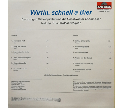 Die lustigen Silberspitzler & Geschwister Ennemoser - Wirtin, schnell a Bier 1974 LP