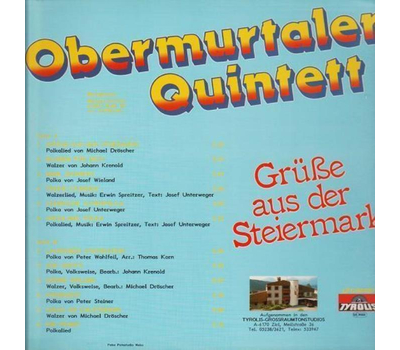 Obermurtaler Quintett - Gre aus der Steiermark 1987 LP