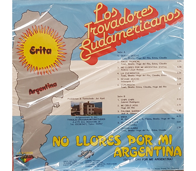 Los Trovadores Sudamericanos - No llores por mi Argentina (Evita)