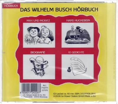 Das Wilhelm Busch Hrbuch - Max und Moritz / Hans Huckebein / Biografie / 10 Gedichte