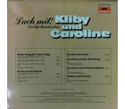 Kliby und Caroline - Lach mit! Der Top-Bauchredner 1978 LP Neu
