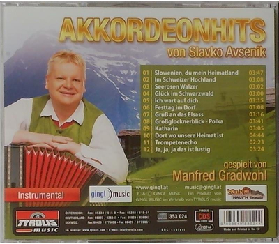 Akkordeonhits von Slavko Avsenik gespielt von Manfred Gradwohl - Volume 1 Instrumental