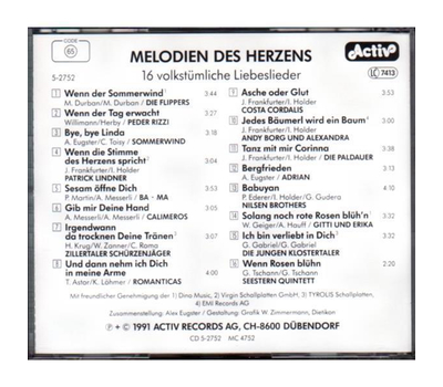 Melodien des Herzens 16 volkstmliche Liebeslieder 1991 CD Neu