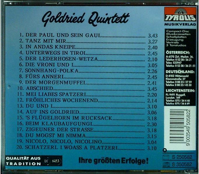 Goldried Quintett - Ihre grten Erfolge 20 Top-Volltreffer