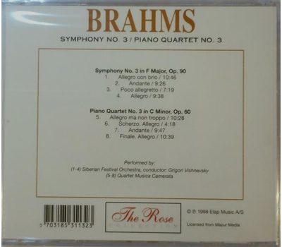 Sibirisches Festival Orchester - BRAHMS Symphony No. 3, Piano Quartet No. 3