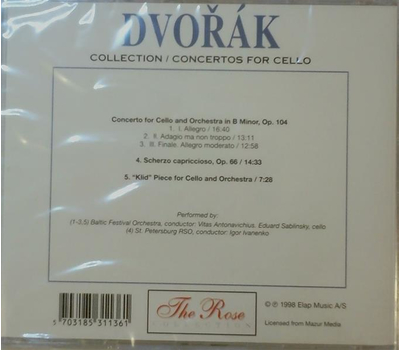 St. Petersburger Kammerorchester - Dvorak Collection, Concertos for Cello