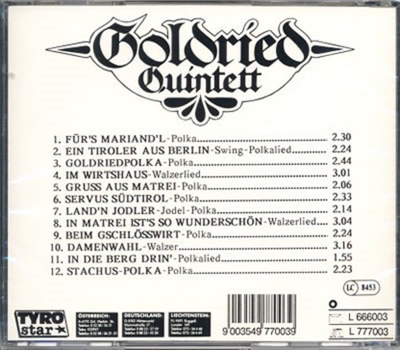Goldried Quintett - Unsere volkstmlichen Lieblinge