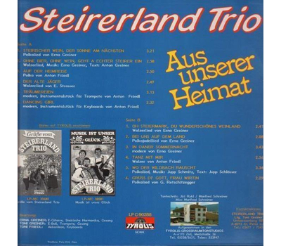 Steirerland Trio - Aus unserer Heimat LP 1988 Neu