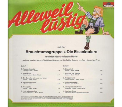 Brauchtumsgruppe Die Eisacktaler und die Geschwister Hofer - Alleweil lustig 1975 LP
