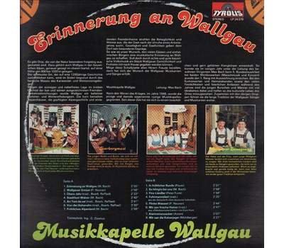 Musikkapelle Wallgau - Erinnerung an Wallgau 1979 LP Neu