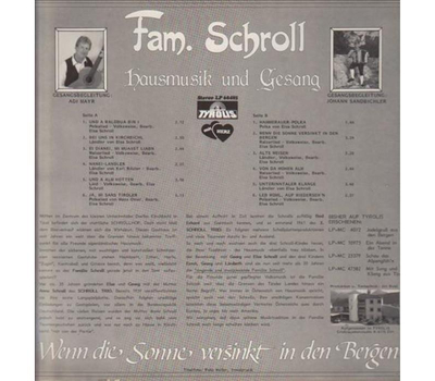 Familie Schroll - Wenn die Sonne versinkt in den Bergen 1985 LP Neu