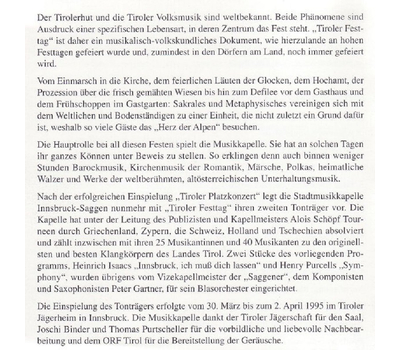 Stadtmusikkapelle Innsbruck Saggen - Tiroler Festtag