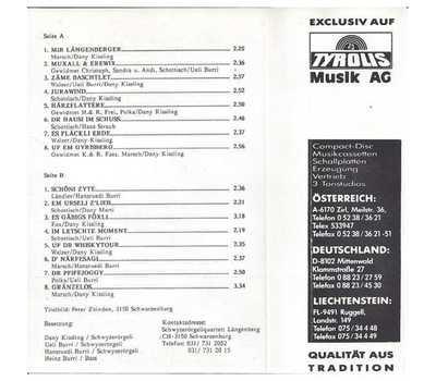 Schwyzerrgeli-Quartett Lngenberg - Grnzelos MC