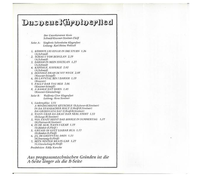 Das Neue K�rntnerlied Cassette 4 - Der Unterk�rntner Kreis, Wulfenia Chor Klagenfurt & Singkreis Seltenheim Klagenfurt MC